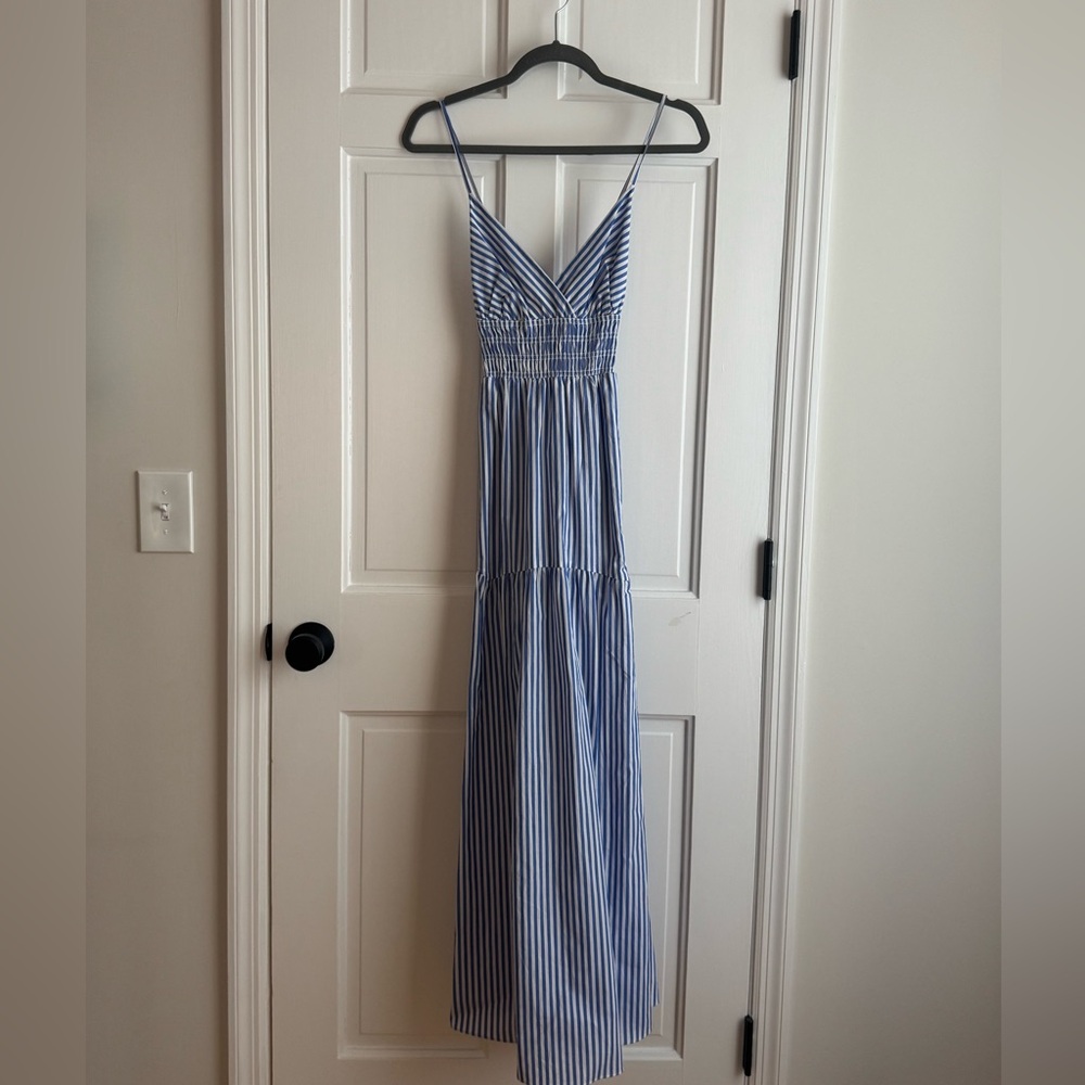 Madewell Striped Maxi Dress | Blue and White